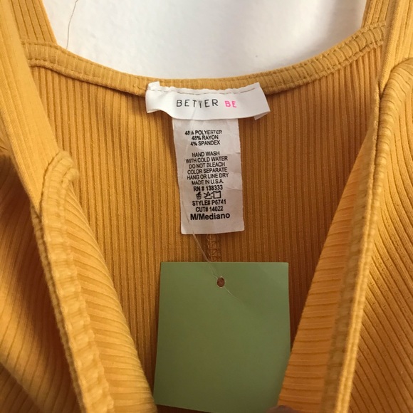 Yellow Ribbed Jumpsuit - Picture 3 of 4